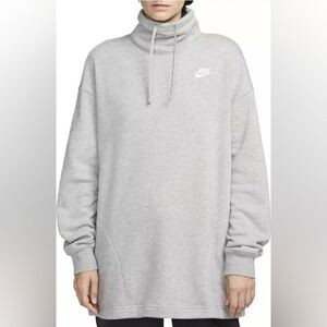 Nwt Nike  Women's Club Fleece Lined Mock Neck Oversized Sweatshirt size XS
